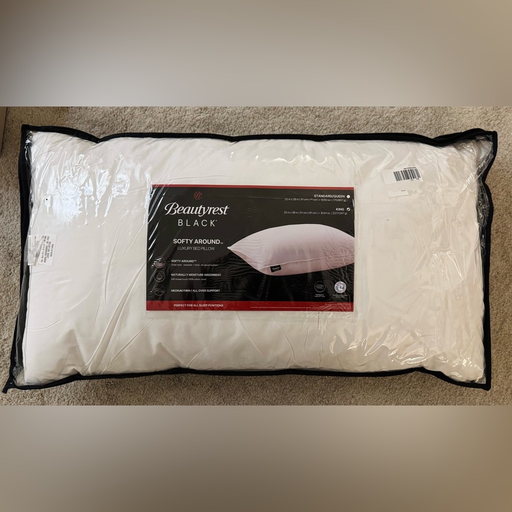 🎉LAST‎ PIECE 🎉BEAUTYREST BLACK Luxurious Down And Feather Blend Pillow